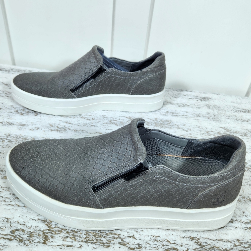 Timberland "Mayliss" Slip-on Snakeskin Gray Grey Sneaker Shoe | Women's Size 9 - Picture 7 of 12